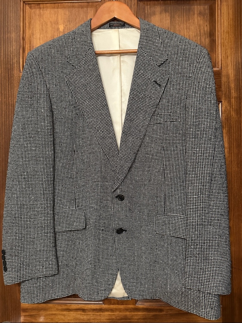 Men's Black & White Houndstooth Sport Coat Blazer